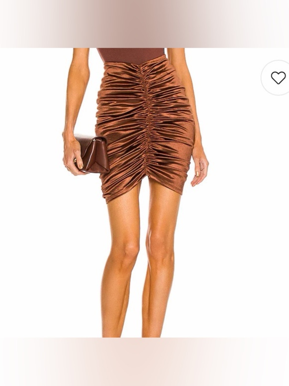 Michael Costello x REVOLVE Crosby Mini Skirt in Brown, Size Large